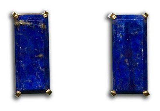 Gold Lapis Earrings