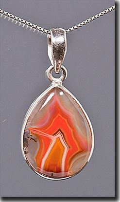 African Botswana Agate sterling pendant
