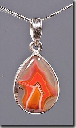 African Botswana Agate sterling pendant