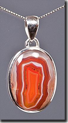 African Botswana Agate sterling pendant