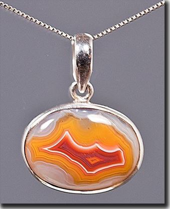 African Botswana Agate sterling pendant