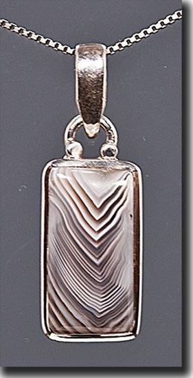 African Botswana Agate sterling pendant