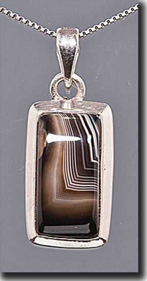 Black & White Banded Agate Pendant