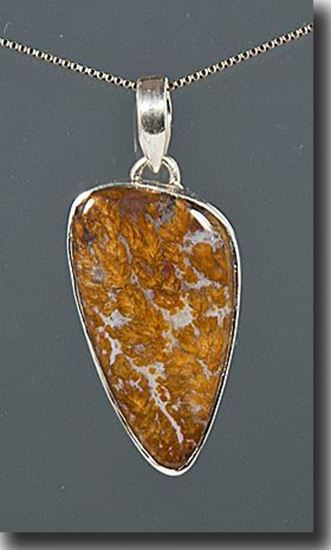 Calico Rose Agate & Silver Pendant