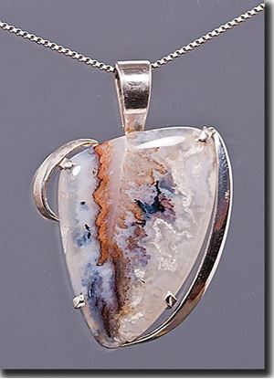 Graveyard Point Plume agate Silver Pendant