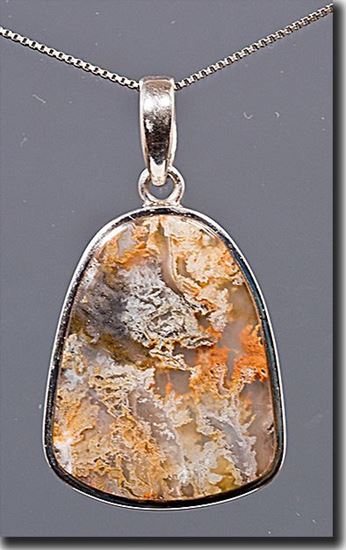 Graveyard Point Plume agate Silver Pendant