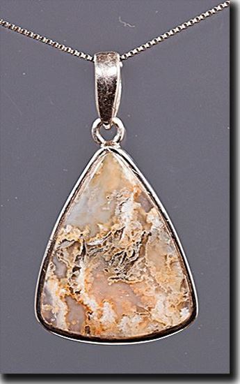 Graveyard Point Plume agate Silver Pendant