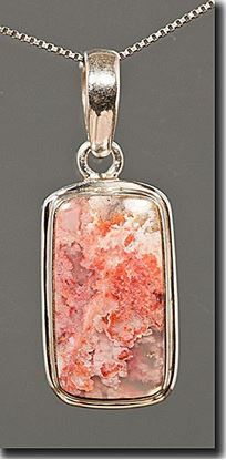 Regency Rose Plume Agate Silver Pendant