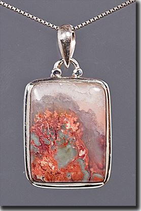 Prudent Man Plume Agate Silver Pendant