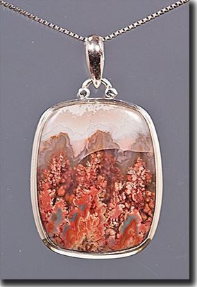 Prudent Man Plume Agate Silver Pendant