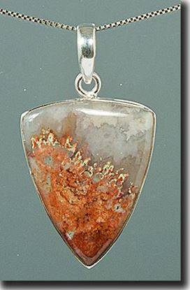 Prudent Man Plume Agate Silver Pendant