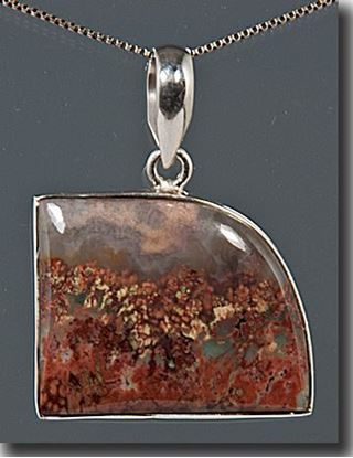 Prudent Man Plume Agate Silver Pendant