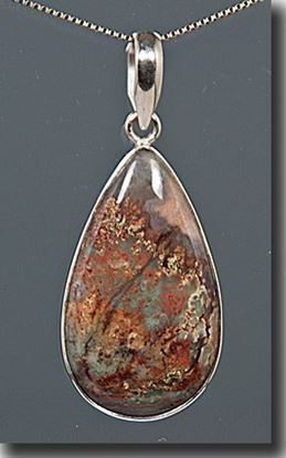 Prudent Man Plume Agate Silver Pendant