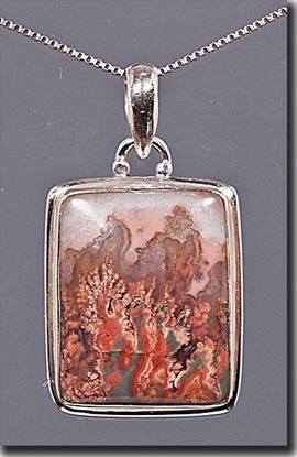 Prudent Man Plume Agate Silver Pendant