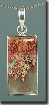 Prudent Man Plume Agate Silver Pendant