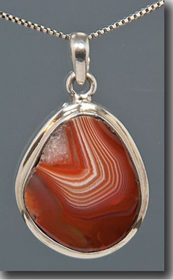 Lake Superior Agate Silver Pendant