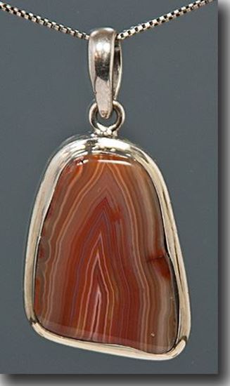 Lake Superior Agate Silver Pendant