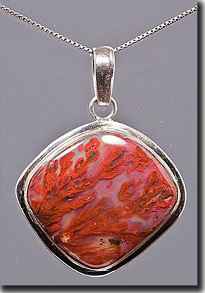 Woodward Ranch Plume Agate Silver Pendant