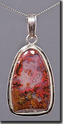 Woodward Ranch Plume Agate Silver Pendant