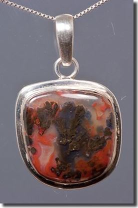 Woodward Ranch Plume Agate Silver Pendant