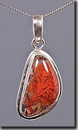 Woodward Ranch Plume Agate Silver Pendant