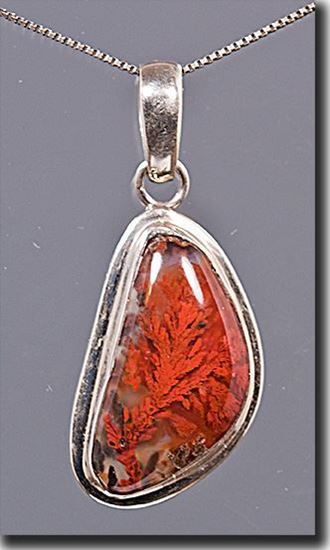 Woodward Ranch Plume Agate Silver Pendant