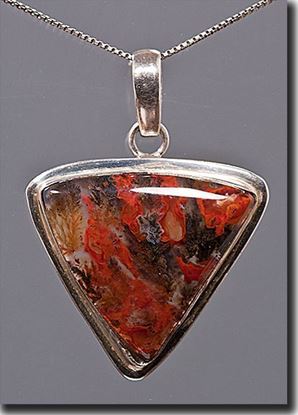 Woodward Ranch Plume Agate Silver Pendant