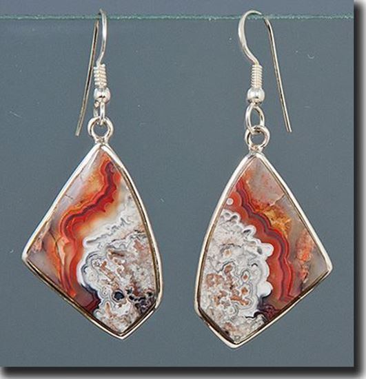 Earrings with Crazy Lace Agate