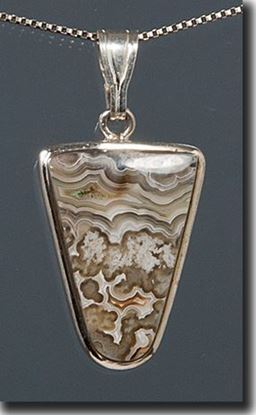 Mexican Crazy Lace Agate Silver Pendant