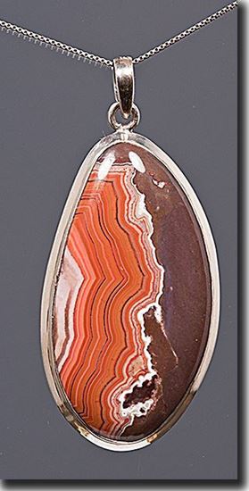 Dryhead Agate Silver Pendant