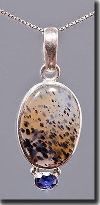 Montana Moss Agate & Iolite Pendant