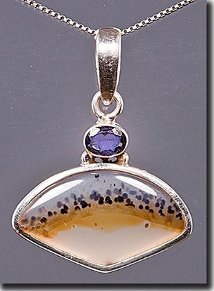 Montana Moss Agate & Iolite Pendant