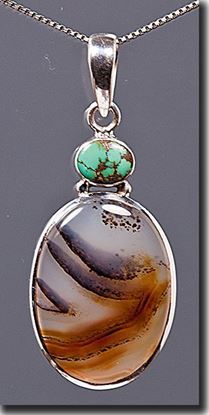 Montana Moss Agate & Turquoise Pendant