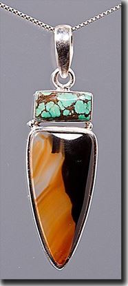 Montana Moss Agate & Turquoise Pendant