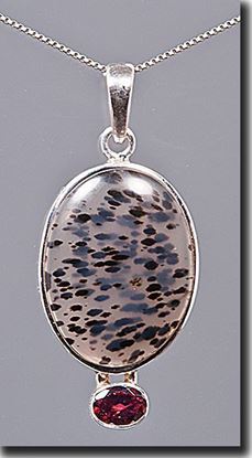 Montana Moss Agate & Garnet Pendant