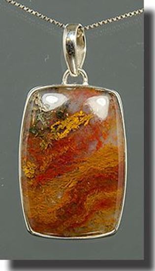 Horse Canyon Moss Agate Silver Pendant