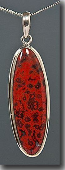 Cady Mountain Red Jaspagate Silver Pendant