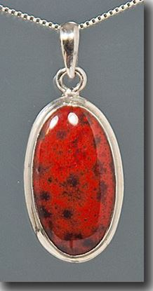 Cady Mountain Red Jaspagate Silver Pendant