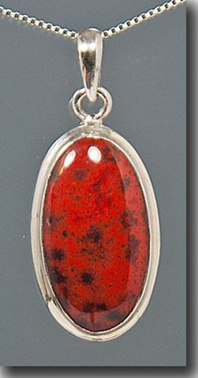 Cady Mountain Red Jaspagate Silver Pendant