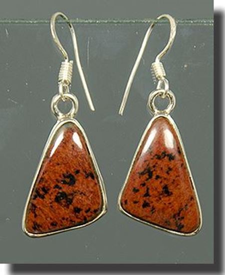 Mahogany Obsidian silver Earrings