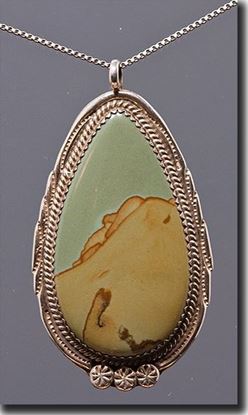 Owyhee Wild Horse Picture Jasper Silver Pendant