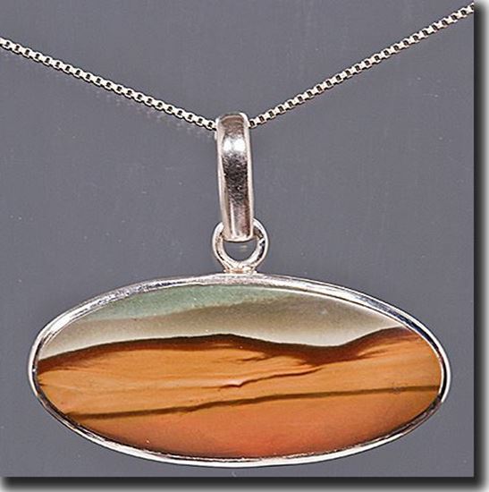 Rocky Butte Picture Jasper Silver Pendant