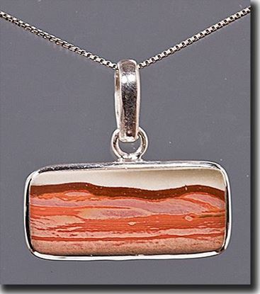 Owyhee Red Desert Picture Jasper Silver Pendant