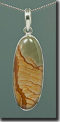 Owyhee Cripple Creek Picture Jasper Silver Pendant