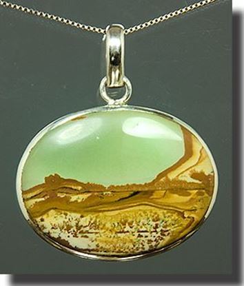 Owyhee LEDE Picture Jasper Silver Pendant