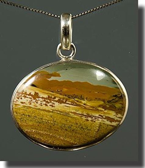 Owyhee LED Picture Jasper Silver Pendant