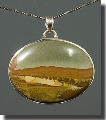 Owyhee LED Picture Jasper Silver Pendant