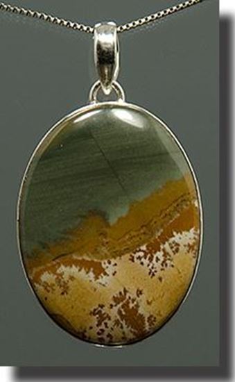 Owyhee LED Picture Jasper Silver Pendant