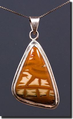 Owyhee LED Picture Jasper Silver Pendant