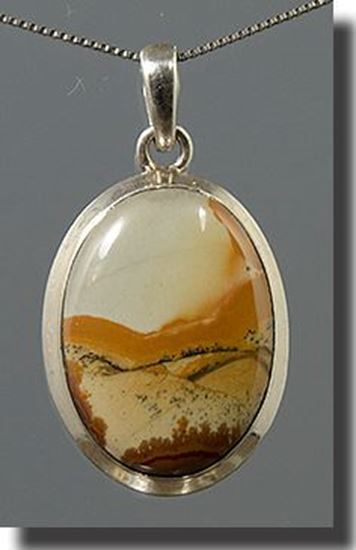 Owyhee LED Picture Jasper Silver Pendant